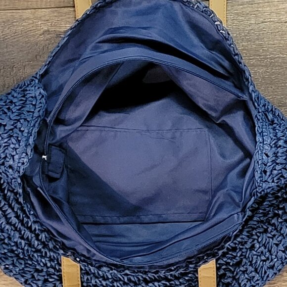 COPY - NWOT Woven Straw Tote/Beach Bag with Zip Closure - Picture 2 of 3